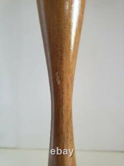 Vintage Mid Century Modern LAUREL Wood & Brass Table Lamp withShade 29