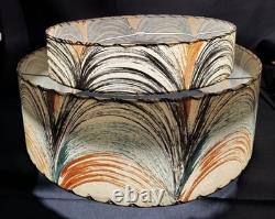 Vintage Mid Century Modern Large 18 Atomic 2 Tier Fiberglass Lampshade MCM