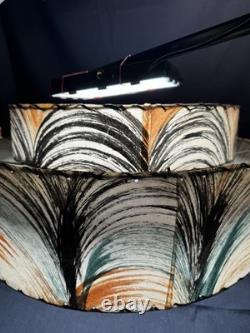 Vintage Mid Century Modern Large 18 Atomic 2 Tier Fiberglass Lampshade MCM