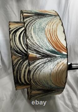Vintage Mid Century Modern Large 18 Atomic 2 Tier Fiberglass Lampshade MCM