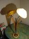 Vintage Mid Century Modern Lucite Ribbon Shades Lucite Shell Base Lamp