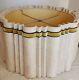 Vintage Mid Century Modern Mcm Pleated Ivory Lampshade Gold Velvet Detail 18.5