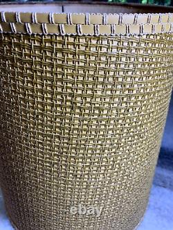 Vintage Mid Century Modern MCM TIKI Twine Twead Weave Woven Lamp Light Shade