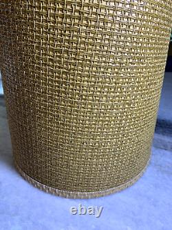 Vintage Mid Century Modern MCM TIKI Twine Twead Weave Woven Lamp Light Shade