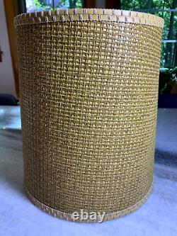 Vintage Mid Century Modern MCM TIKI Twine Twead Weave Woven Lamp Light Shade