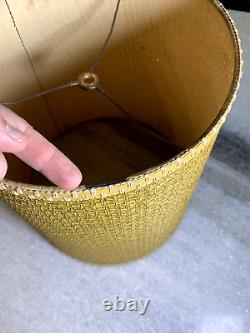 Vintage Mid Century Modern MCM TIKI Twine Twead Weave Woven Lamp Light Shade