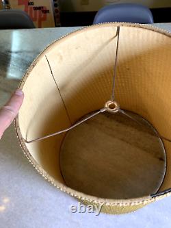 Vintage Mid Century Modern MCM TIKI Twine Twead Weave Woven Lamp Light Shade