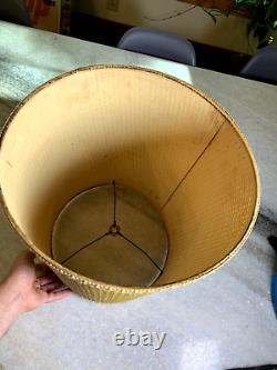 Vintage Mid Century Modern MCM TIKI Twine Twead Weave Woven Lamp Light Shade