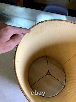 Vintage Mid Century Modern MCM TIKI Twine Twead Weave Woven Lamp Light Shade