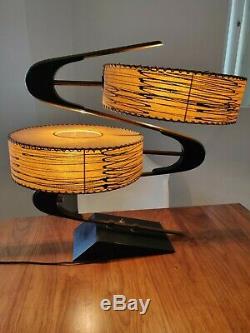 Vintage Mid Century Modern Majestic Boomerang Z Lamp Fiberglass Shades