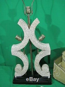 Vintage Mid Century Modern Royal Lamp 1955 with Two Tier Fiberglass Lamp Shade