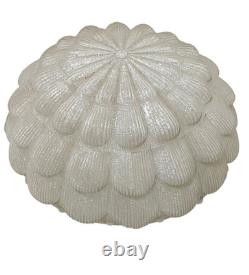 Vintage Mid Century Modern Style Globe Frosted Floral Glass Lamp Shade