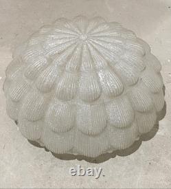 Vintage Mid Century Modern Style Globe Frosted Floral Glass Lamp Shade