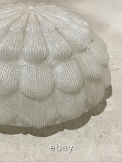 Vintage Mid Century Modern Style Globe Frosted Floral Glass Lamp Shade