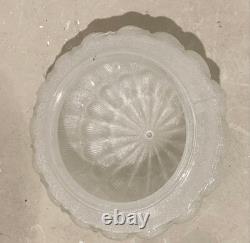 Vintage Mid Century Modern Style Globe Frosted Floral Glass Lamp Shade