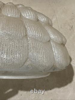 Vintage Mid Century Modern Style Globe Frosted Floral Glass Lamp Shade