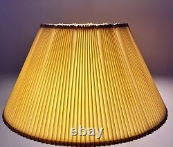Vintage Mid Century Modern Tan Fabric Pleated Lamp Shade 10 Tall 19 Wide