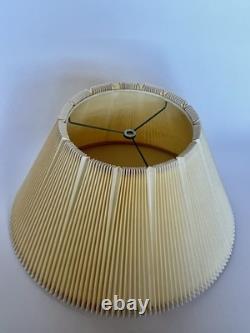 Vintage Mid Century Modern Tan Fabric Pleated Lamp Shade 10 Tall 19 Wide