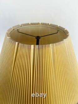Vintage Mid Century Modern Tan Fabric Pleated Lamp Shade 10 Tall 19 Wide