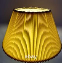 Vintage Mid Century Modern Tan Fabric Pleated Lamp Shade 10 Tall 19 Wide