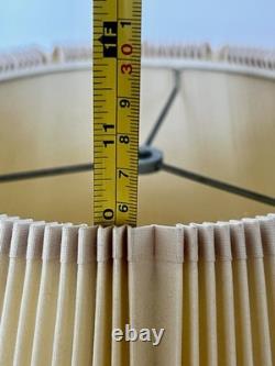 Vintage Mid Century Modern Tan Fabric Pleated Lamp Shade 10 Tall 19 Wide