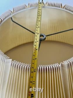 Vintage Mid Century Modern Tan Fabric Pleated Lamp Shade 10 Tall 19 Wide