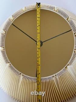 Vintage Mid Century Modern Tan Fabric Pleated Lamp Shade 10 Tall 19 Wide