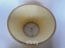 Vintage Mid Century Modern Tan Fabric Pleated Lamp Shade 10 Tall 19 Wide