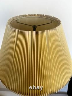 Vintage Mid Century Modern Tan Fabric Pleated Lamp Shade 10 Tall 19 Wide