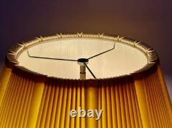 Vintage Mid Century Modern Tan Fabric Pleated Lamp Shade 10 Tall 19 Wide