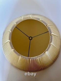 Vintage Mid Century Modern Tan Fabric Pleated Lamp Shade 10 Tall 19 Wide