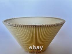 Vintage Mid Century Modern Tan Fabric Pleated Lamp Shade 10 Tall 19 Wide
