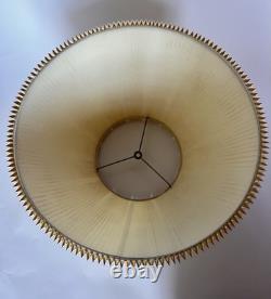 Vintage Mid Century Modern Tan Fabric Pleated Lamp Shade 10 Tall 19 Wide