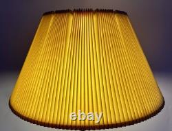 Vintage Mid Century Modern Tan Fabric Pleated Lamp Shade 10 Tall 19 Wide