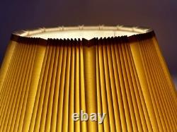 Vintage Mid Century Modern Tan Fabric Pleated Lamp Shade 10 Tall 19 Wide