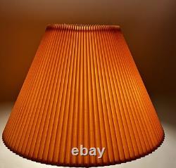 Vintage Mid Century Modern Tan Fabric Pleated Lamp Shade 13.25 Tall, 19 Wide