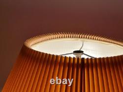 Vintage Mid Century Modern Tan Fabric Pleated Lamp Shade 13.25 Tall, 19 Wide