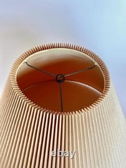 Vintage Mid Century Modern Tan Fabric Pleated Lamp Shade 13.25 Tall, 19 Wide
