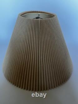 Vintage Mid Century Modern Tan Fabric Pleated Lamp Shade 13.25 Tall, 19 Wide
