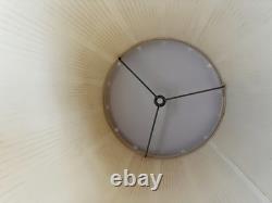 Vintage Mid Century Modern Tan Fabric Pleated Lamp Shade 13.25 Tall, 19 Wide