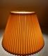 Vintage Mid Century Modern Tan Fabric Pleated Lamp Shade 13.25 Tall, 20.5 Wide