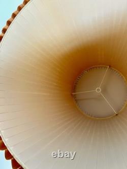 Vintage Mid Century Modern Tan Fabric Pleated Lamp Shade 13.25 Tall, 20.5 Wide