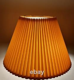 Vintage Mid Century Modern Tan Fabric Pleated Lamp Shade 13.25 Tall, 20.5 Wide