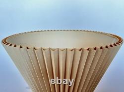 Vintage Mid Century Modern Tan Fabric Pleated Lamp Shade 13.25 Tall, 20.5 Wide