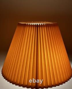 Vintage Mid Century Modern Tan Fabric Pleated Lamp Shade 13.25 Tall, 20.5 Wide