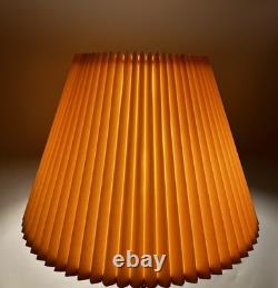 Vintage Mid Century Modern Tan Fabric Pleated Lamp Shade 13.25 Tall, 20.5 Wide