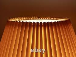 Vintage Mid Century Modern Tan Fabric Pleated Lamp Shade 13.25 Tall, 20.5 Wide