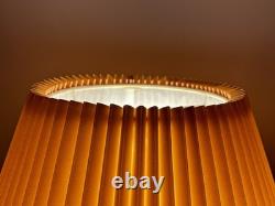 Vintage Mid Century Modern Tan Fabric Pleated Lamp Shade 13.25 Tall, 20.5 Wide