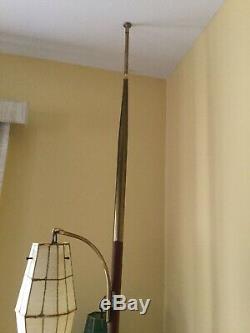 Vintage Mid Century Tension Pole Lamp 3 Way Multi Color Shades Retro