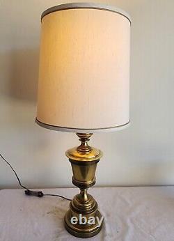 Vintage Mid-Mid-Century Pair (2) Stiffel Brass Neoclassical Table Lamps No Shade